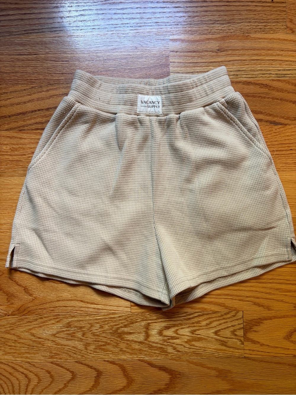 Vacancy Supply beige waffle knit shorts size 2